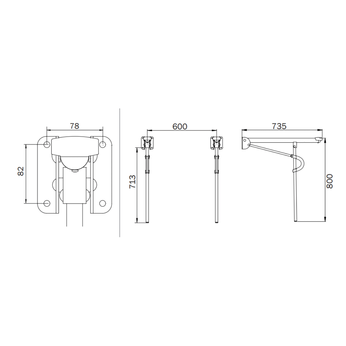 Etac OptimaL Toilet Arm Support