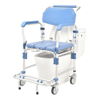 Commode Chair with 4" wheel and Free Backrest Structure