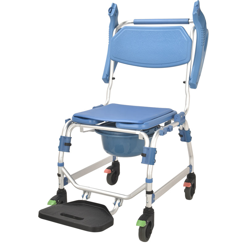 4 inch wheel Commode Chair  with Flip Armrest