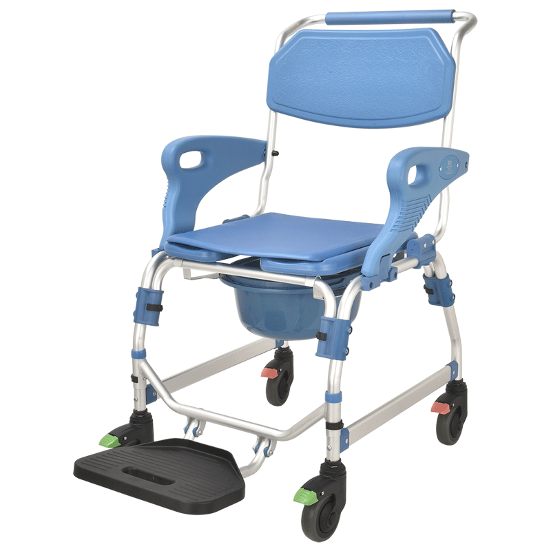 4 inch wheel Commode Chair  with Flip Armrest