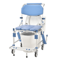 Commode Chair with 4" wheel and Free Backrest Structure