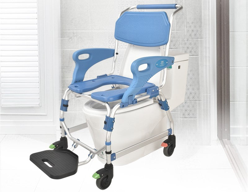 4 inch wheel Commode Chair  with Flip Armrest