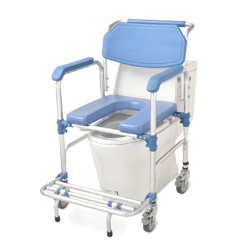 Special 4" wheel Commode Chair with Firm Feet Platform