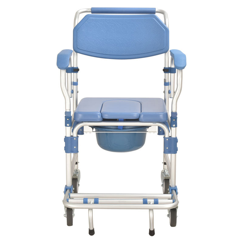 Commode Chair with 4" wheel and Free Backrest Structure