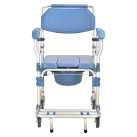 Commode Chair with 4" wheel and Free Backrest Structure