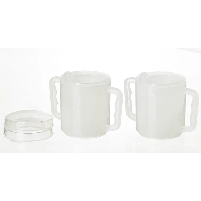 Homecraft Two Handled Mug, 270ml, Pair, with Spout and Splash Lids