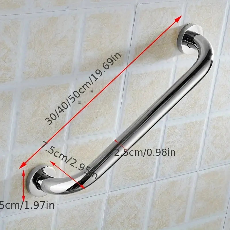 Stainless Steel Grab Bar - Safety Handrail for Bathroom, Shower, and Hallway Support - Available in 30cm, 40cm, 50cm