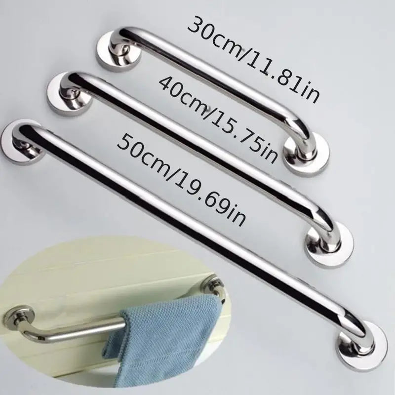 Stainless Steel Grab Bar - Safety Handrail for Bathroom, Shower, and Hallway Support - Available in 30cm, 40cm, 50cm