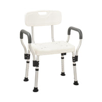 White Aluminium Bath Chair Antirust and Fast Assemble Arm Rest