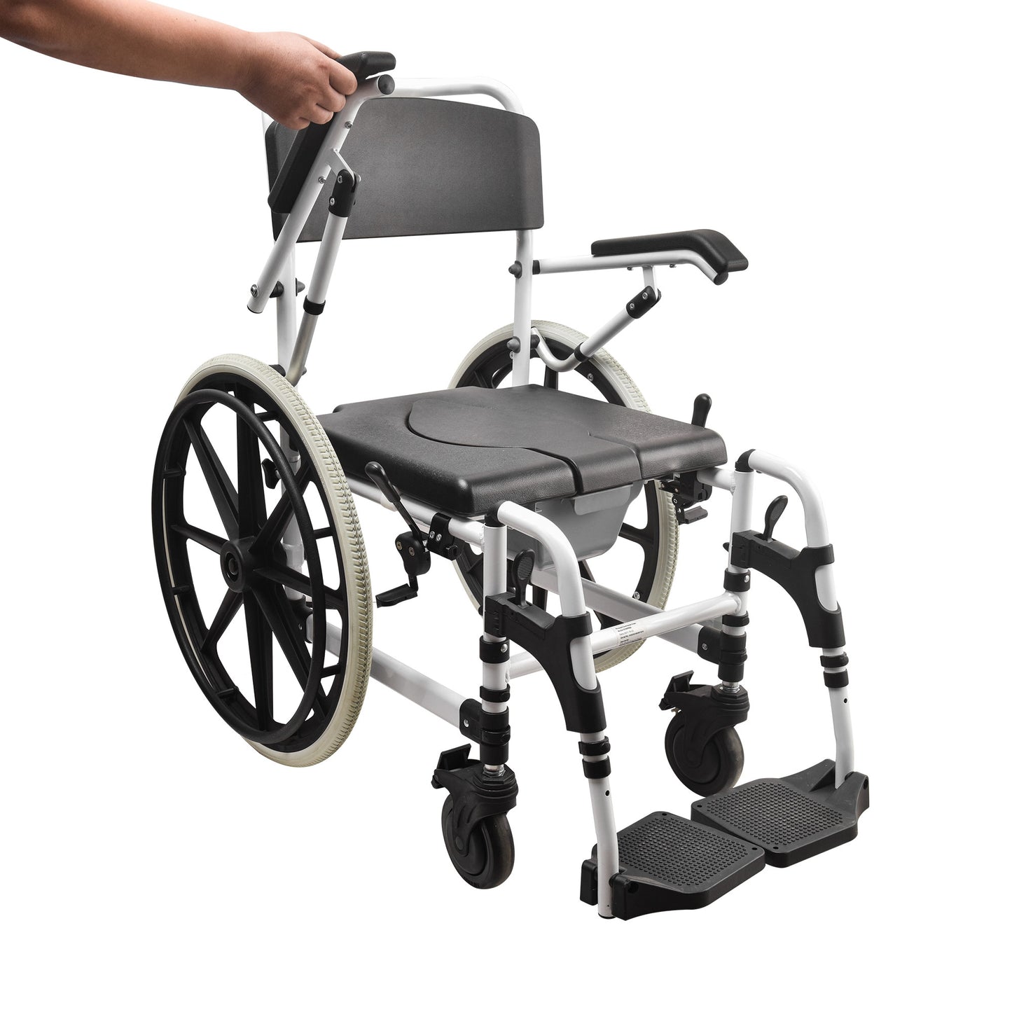 22 inch Black Wheelchair Commode Chair Made from Aluminium