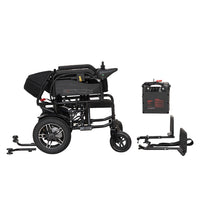 Foldable Black Electric 20 km range Wheelchair with Handy Bag