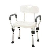 White Aluminium Bath Chair Antirust and Fast Assemble Arm Rest