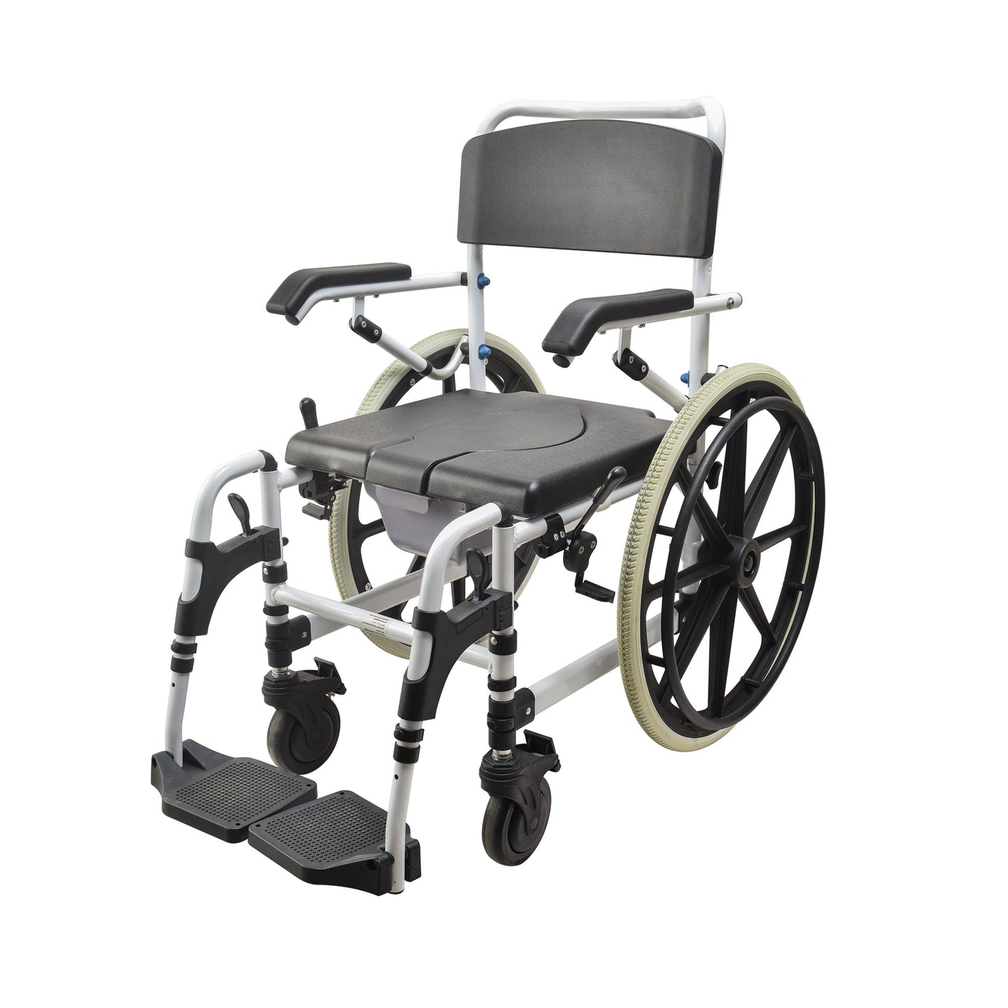 22 inch Black Wheelchair Commode Chair Made from Aluminium