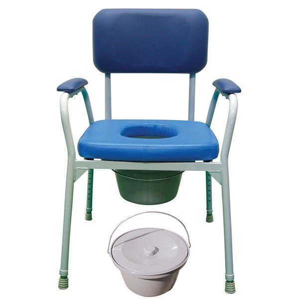 Aluminium Deluxe Bedside Commode - Comfortable, hygienic and modest with a SWL of 150kg