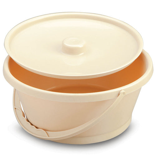 Beige Commode Bowl with Lid