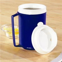 Insulated Mug with Tumbler Lid Blue - Double walled vacuum mug that keeps drinks warm/cold