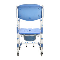 3" wheel Commode Chair with Open Front Waterproof Seat