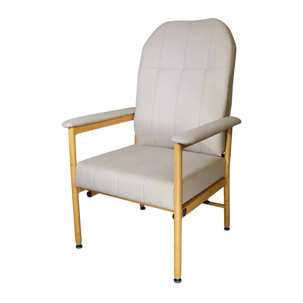 K Care Murray Bridge Aluminium High Back Chair Vinyl and Fabric