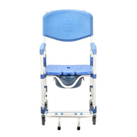 3" wheel Commode Chair with Open Front Waterproof Seat