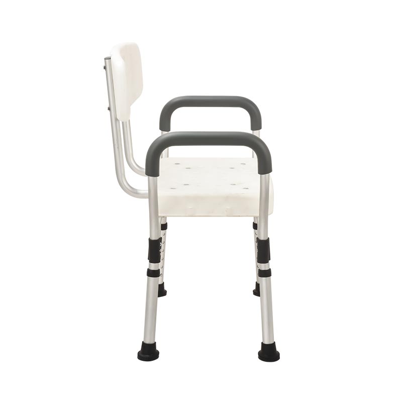 White Aluminium Bath Chair Antirust and Fast Assemble Arm Rest