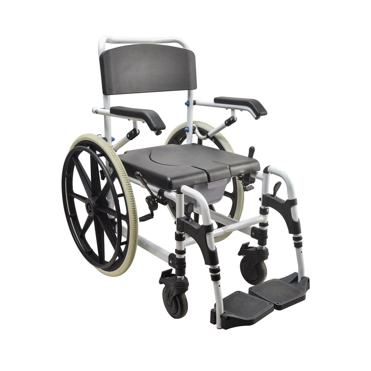 22 inch Black Wheelchair Commode Chair Made from Aluminium