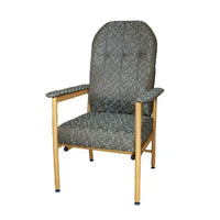 K Care Murray Bridge Aluminium High Back Chair Vinyl and Fabric