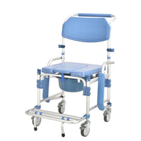 Commode Chair with 4" wheel and Free Backrest Structure