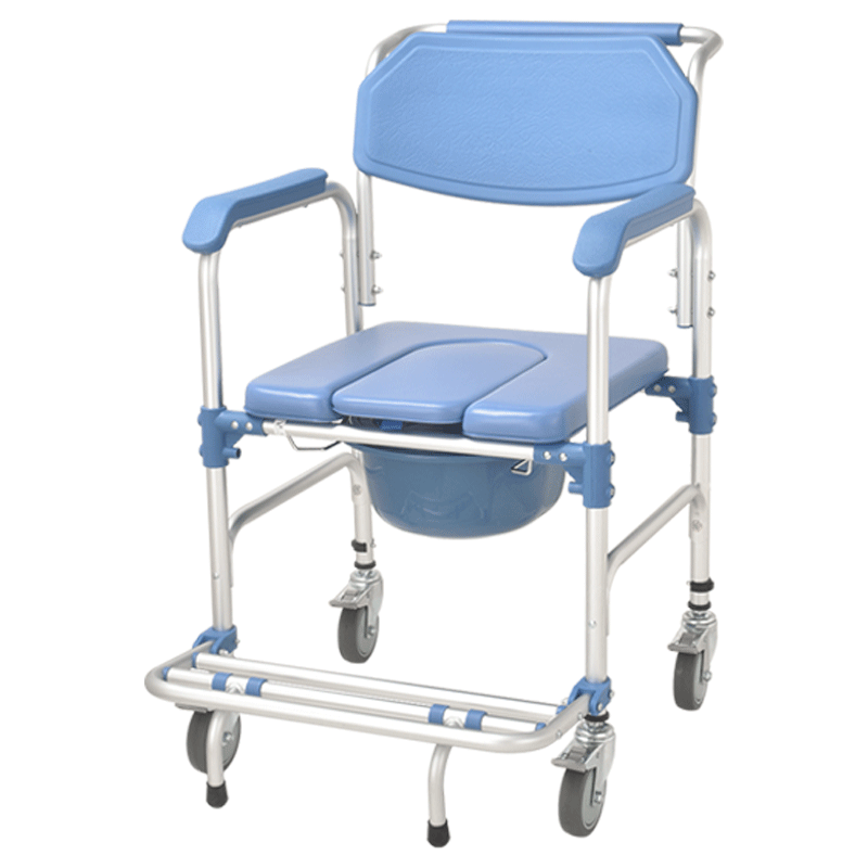 Special 4" wheel Commode Chair with Firm Feet Platform