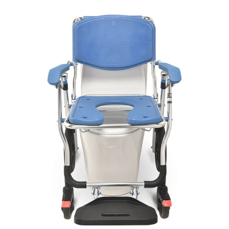 Wheeled Commode Aluminium Chair with 12 inch and 4 inch Wheel