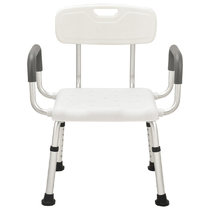 White Aluminium Bath Chair with Fast Assemble Armrest