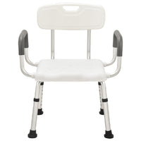 White Aluminium Bath Chair with Fast Assemble Armrest