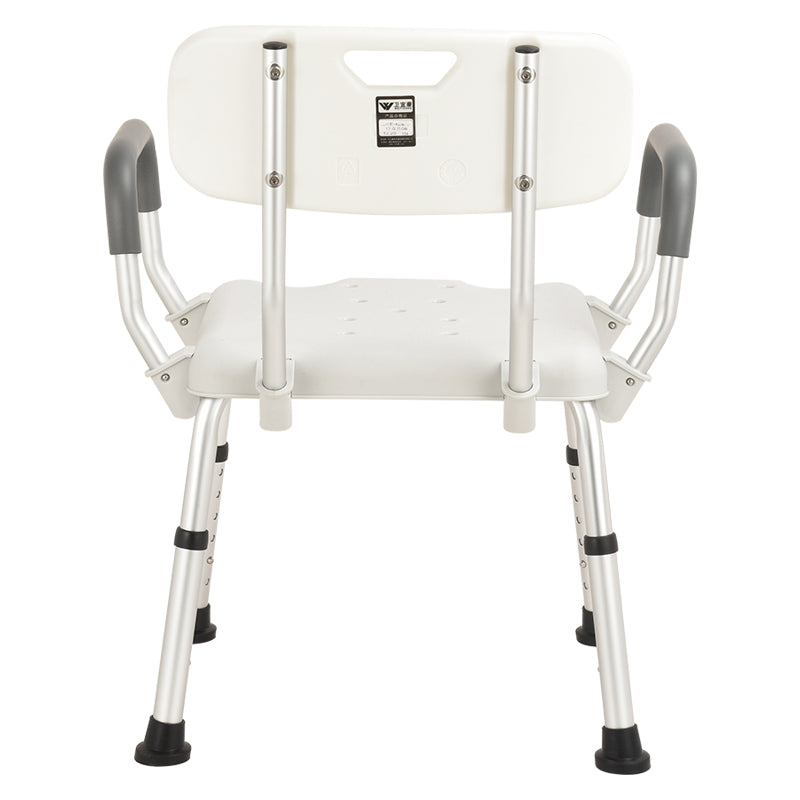 White Aluminium Bath Chair with Fast Assemble Armrest