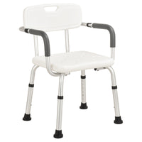 White Aluminium Bath Chair with Fast Assemble Armrest