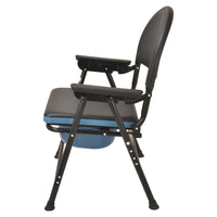 Iron Black Commode Chair with PU Soft Cover