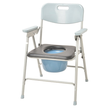 Steel Frame Gray Commode Chair