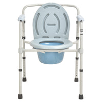 Chrome Aluminium Commode Chair Without Wheel