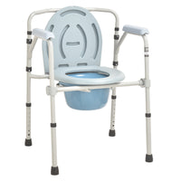 Chrome Aluminium Commode Chair Without Wheel