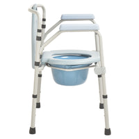 Chrome Aluminium Commode Chair Without Wheel