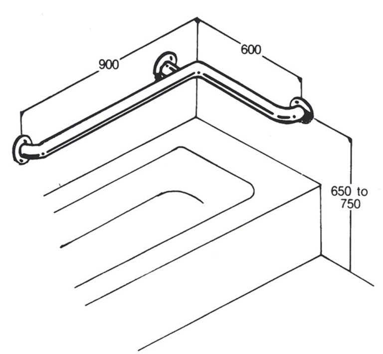 Bath Rail 32mm Stainless Type 024