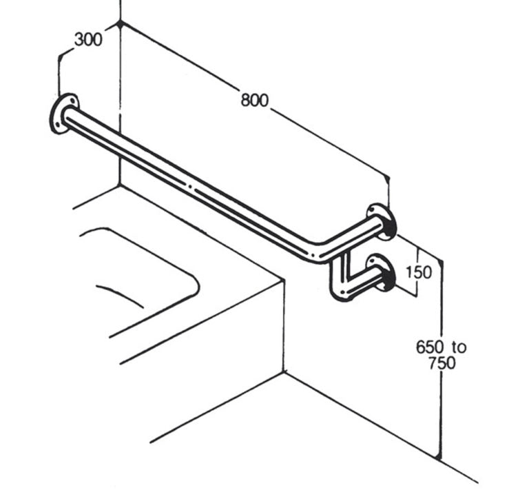 Bath Rail 32mm Stainless Type 023