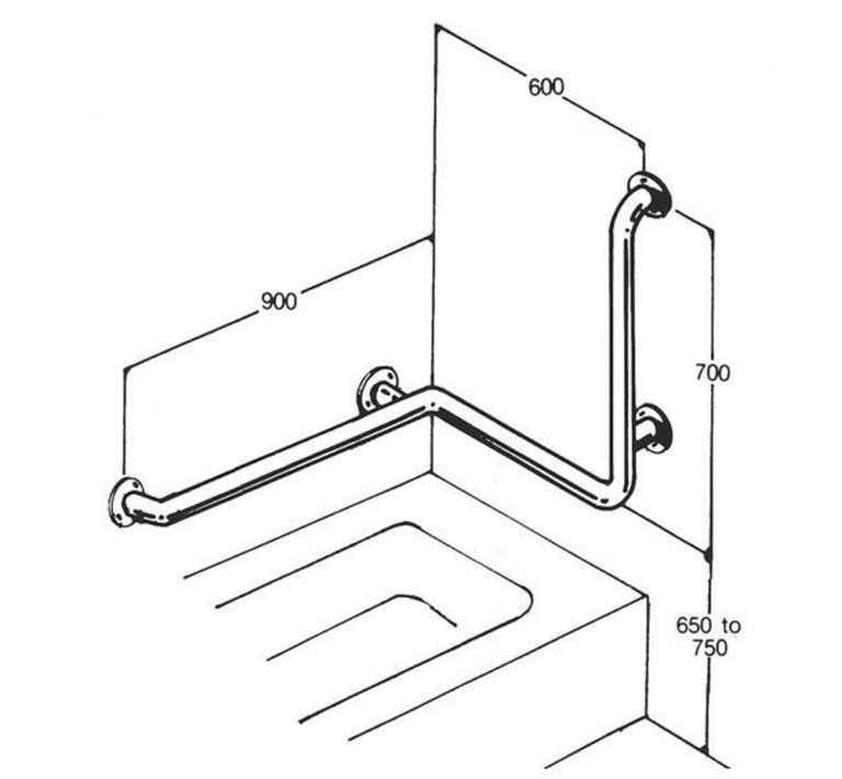 Bath/Shower Rail 32mm Stainless