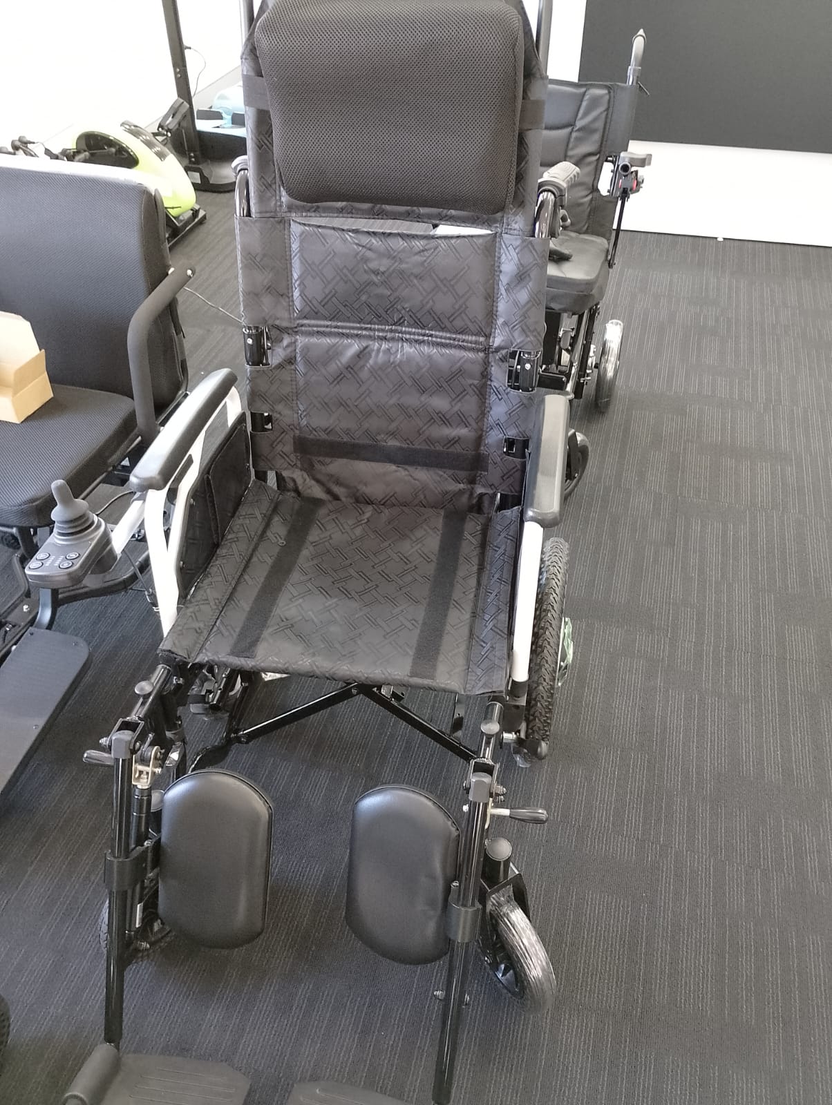 Heavy Duty Wheelchair with Extended Backrest and Footrest