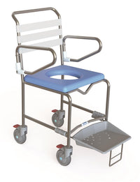 TRANSIT MOBILE SHOWER COMMODE WITH SLIDEOUT FOOTPLATE