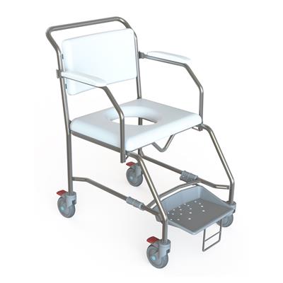 TRANSIT MOBILE SHOWER COMMODE WITH SLIDEOUT FOOTPLATE