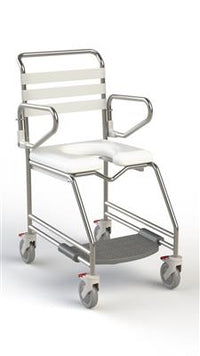 TRANSIT MOBILE SHOWER COMMODE WITH WEIGHT BEARING FOOTPLATE