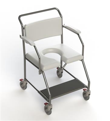 TRANSIT MOBILE SHOWER COMMODE WITH WEIGHT BEARING FOOTPLATE