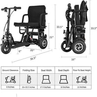 3 Wheel Mobility Power Scooter Electric Folding for Seniors Travel Wheelchair