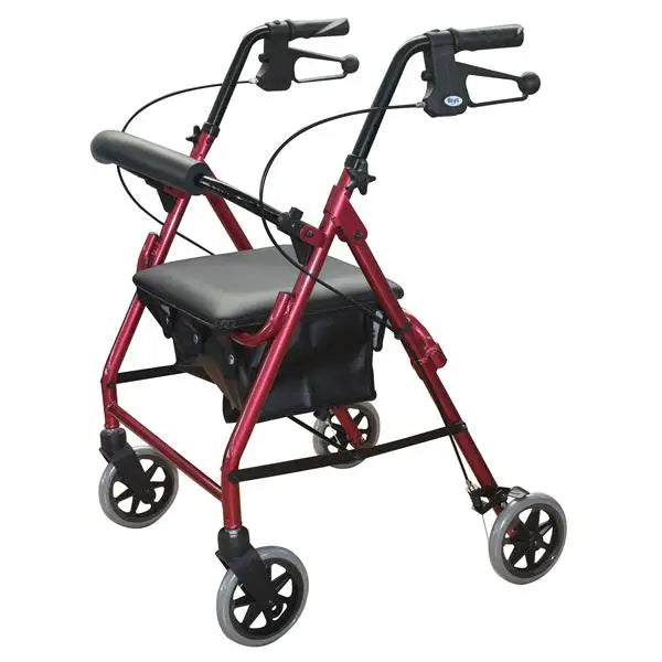 Days 102 Rollator, 6 inch Wheels, Ruby Red